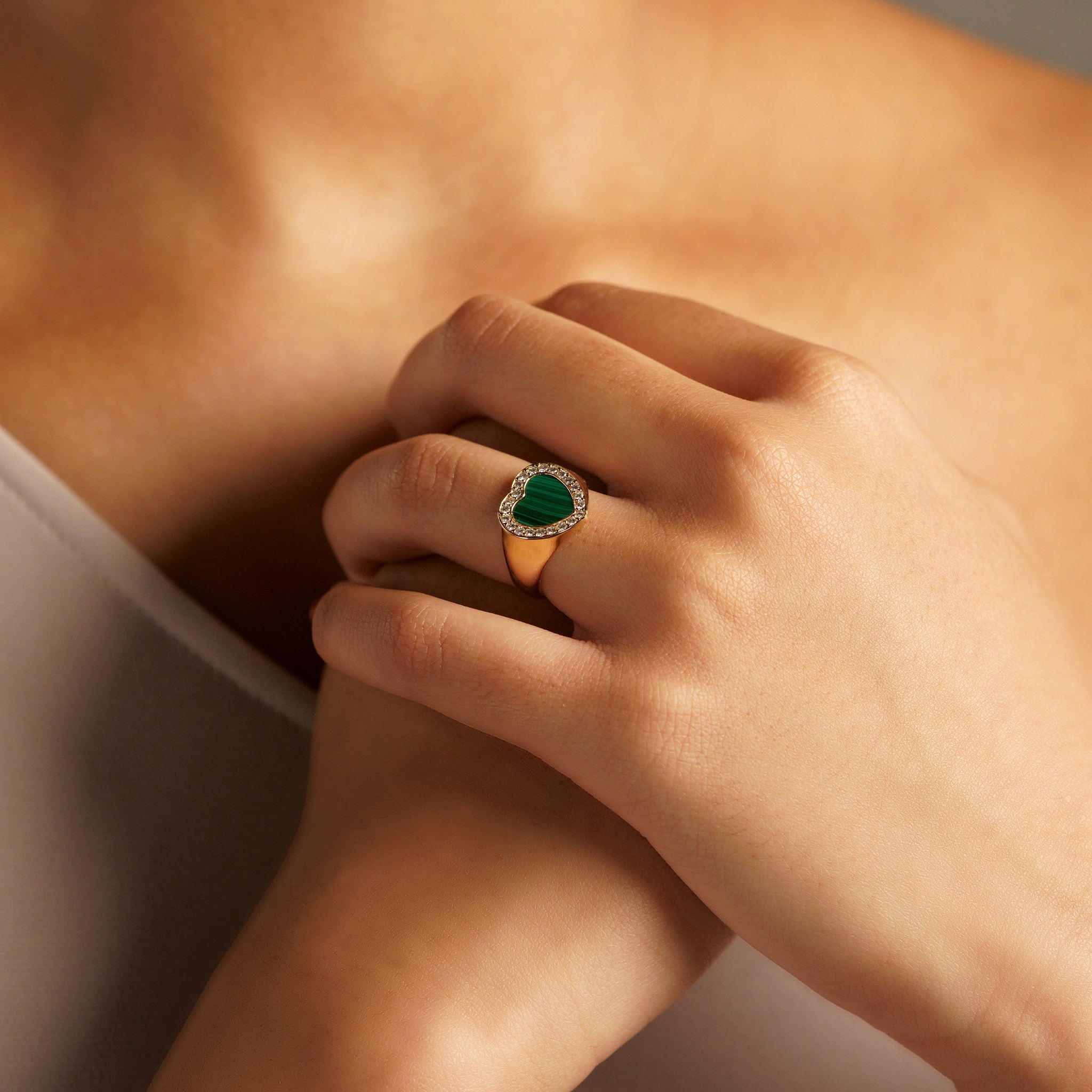 Malachite Heart Ring