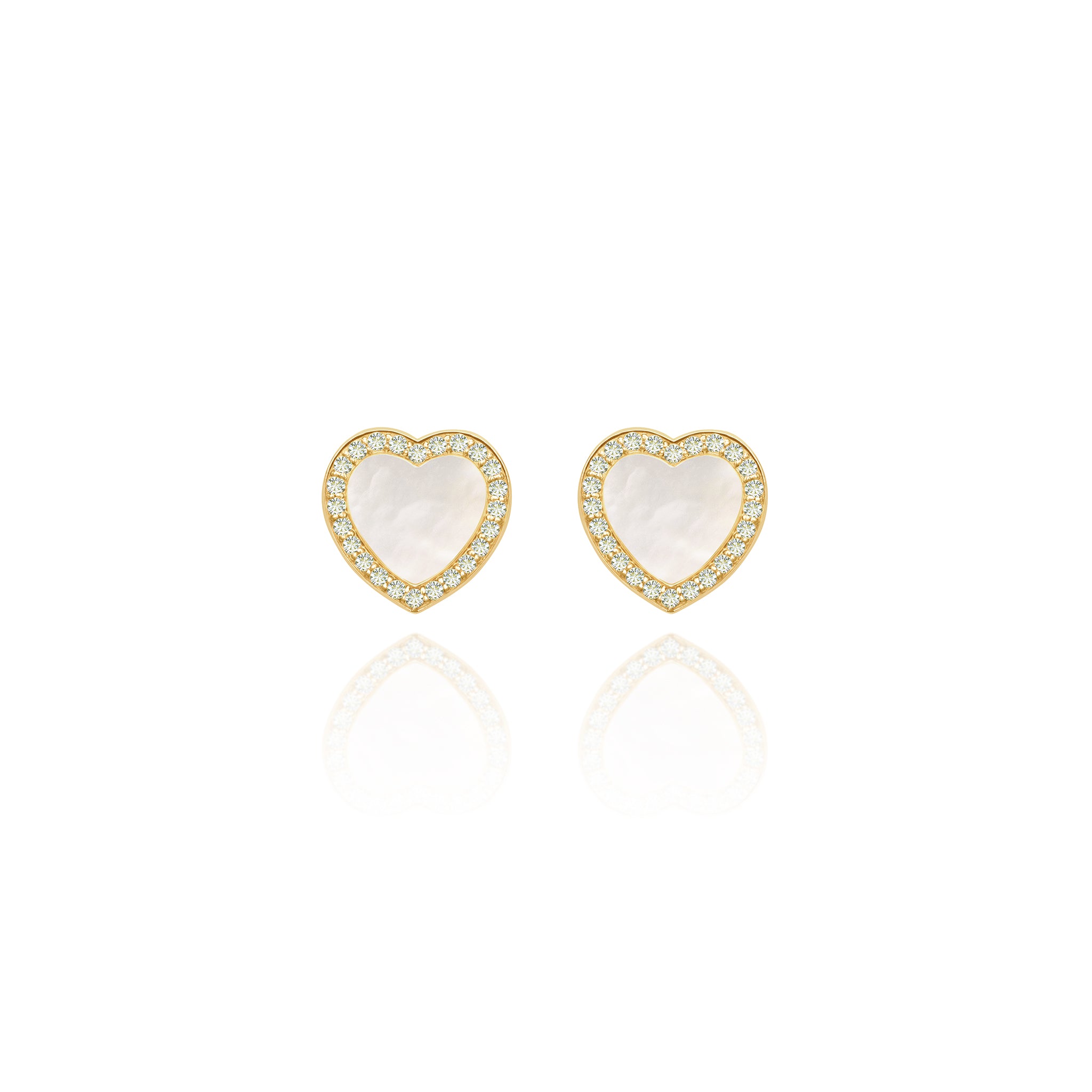 Mother of Pearl Heart Earrings