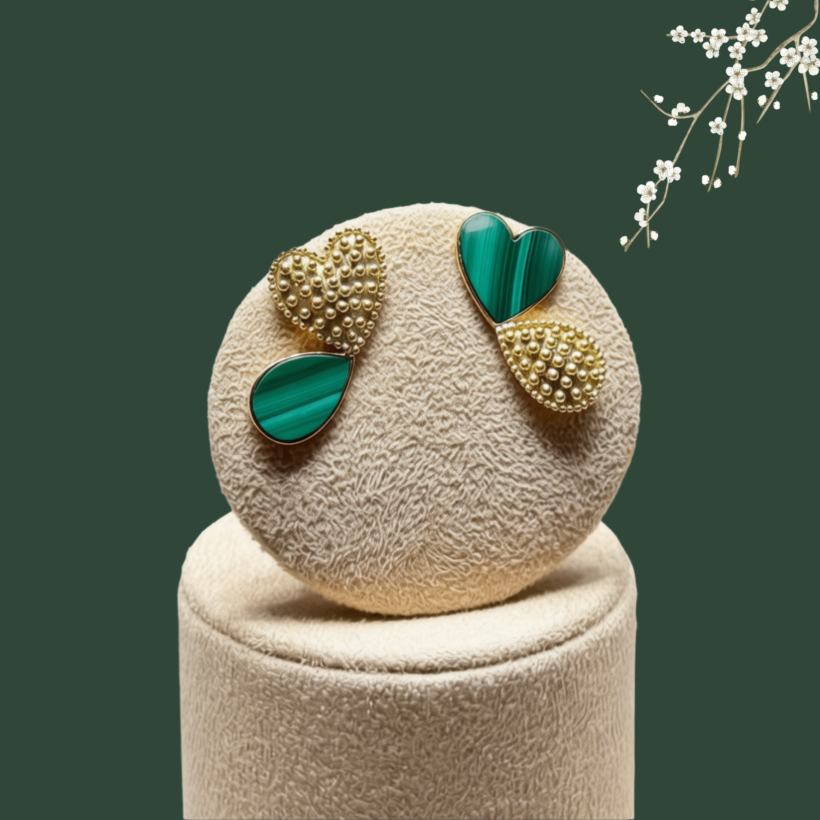 Promise Pulse & Petal Earrings Malachite