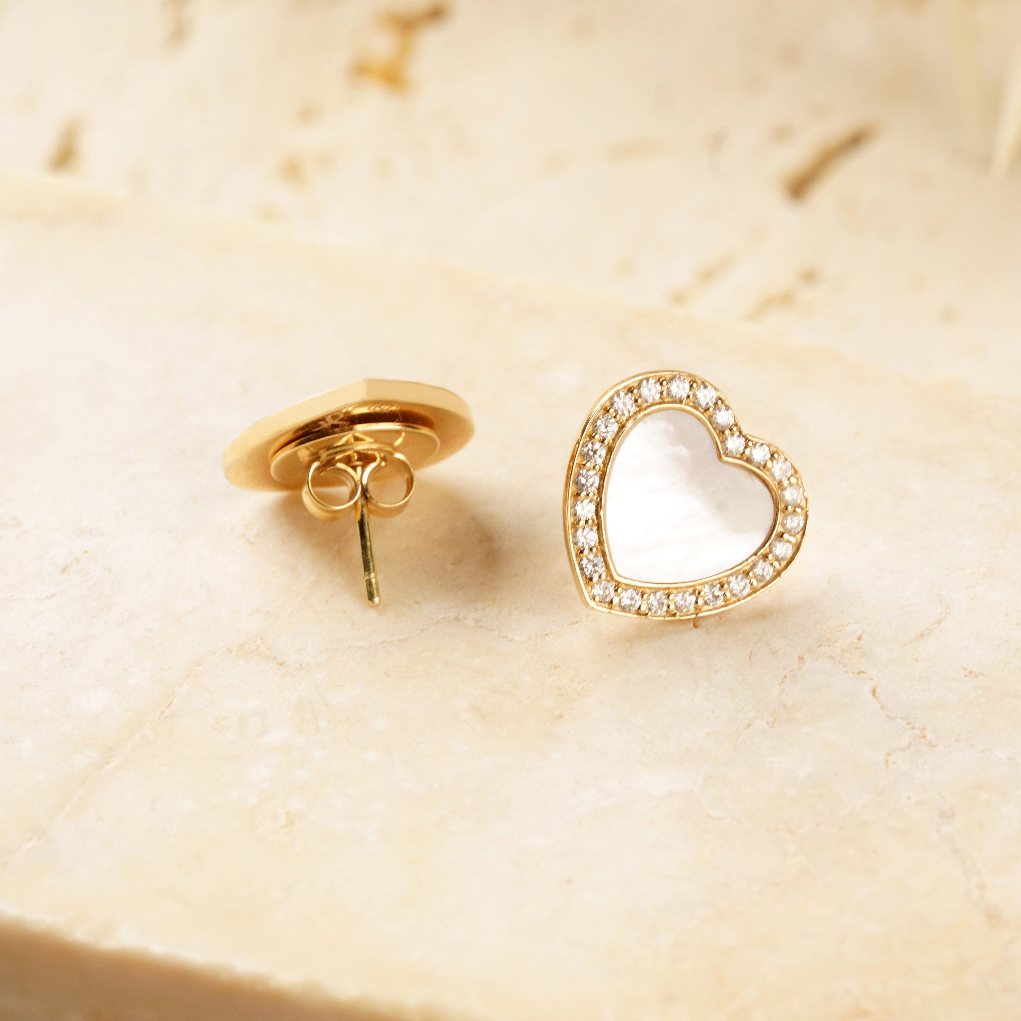 Mother of Pearl Heart Earrings