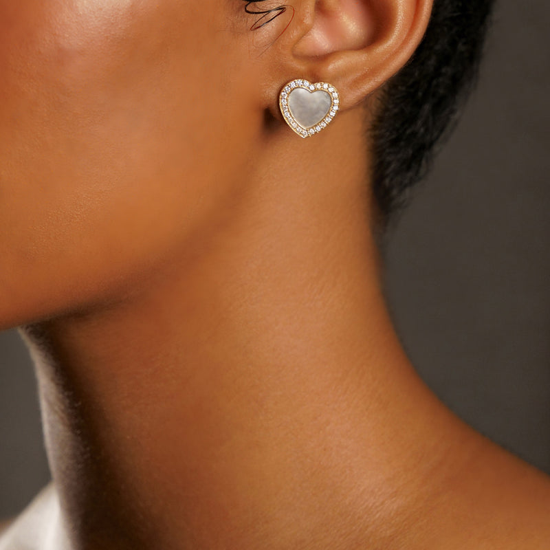 Pearl heart shaped earrings top