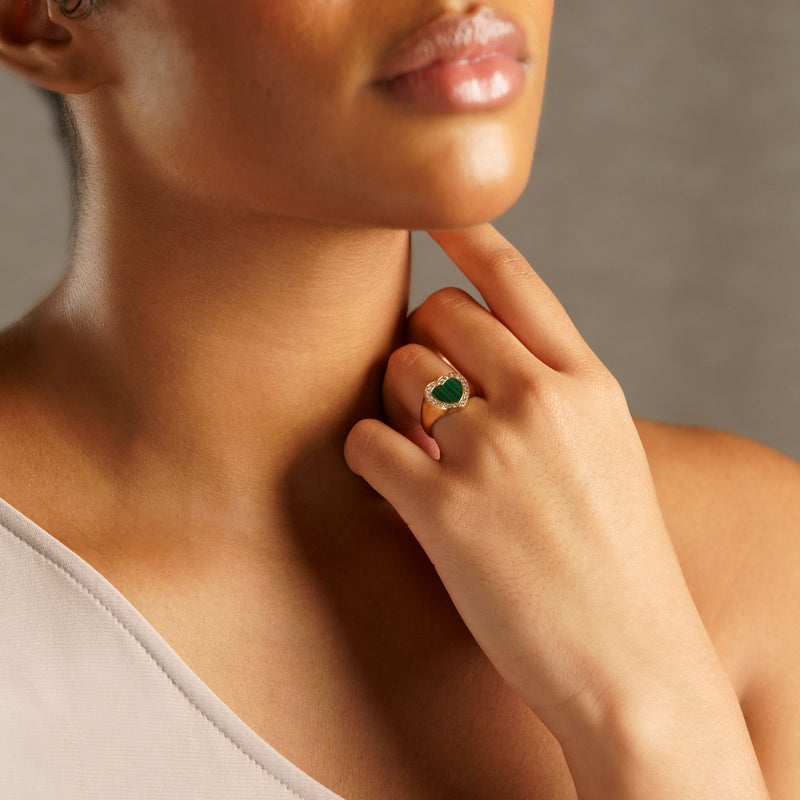 Malachite Heart Ring