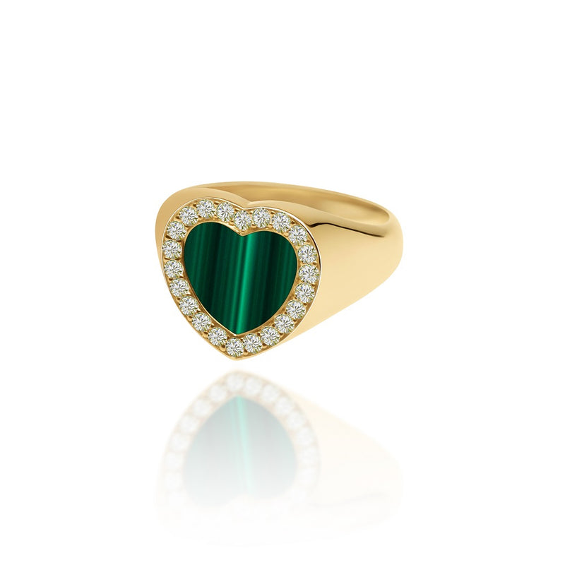 Malachite Heart Ring