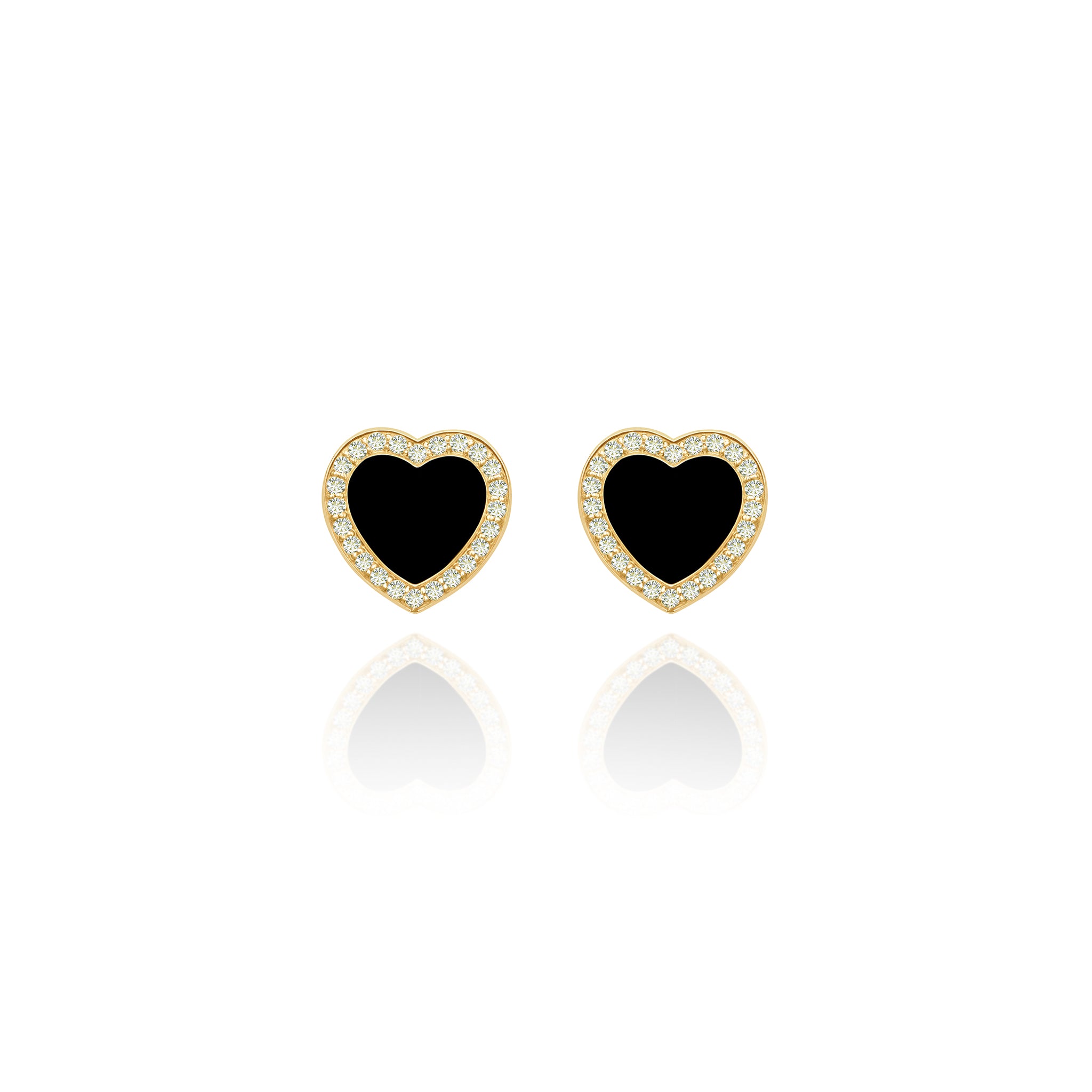 Onyx Heart Earrings