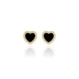 Onyx Heart Earrings