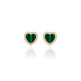 Malachite Heart Earrings