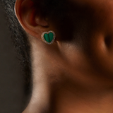 Malachite Heart Earrings