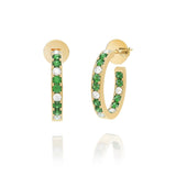 Emerald Hoop Earrings