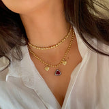 Tourmaline Ball Chain Necklace